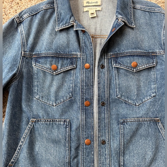 Madewell The Oversized Trucker Jean Jacket in Sentell Wash: Snap-Front Edition - Picture 3 of 11